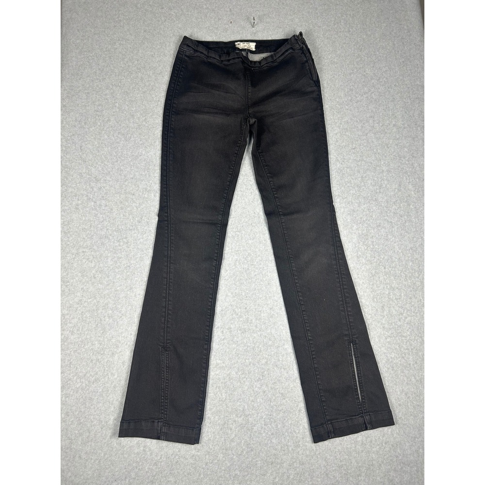 Free People‎ Pants Split Hem Size 27 Black Slim Fit Streetwear